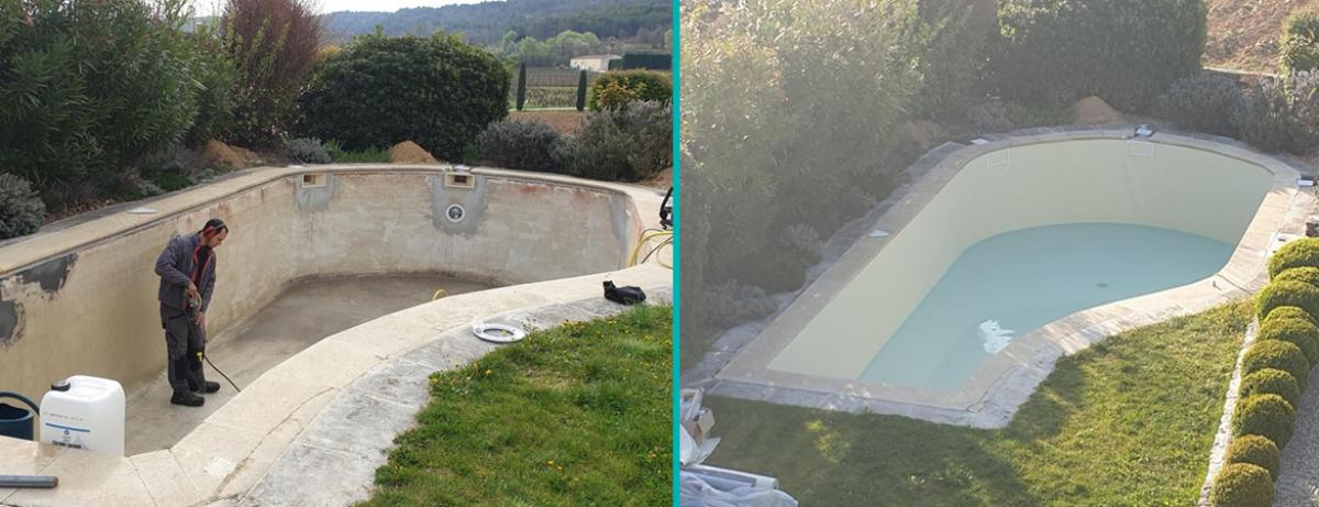 Peintre piscine, bassin, rénovation piscine, Luberon, Vaucluse
